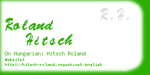 roland hitsch business card